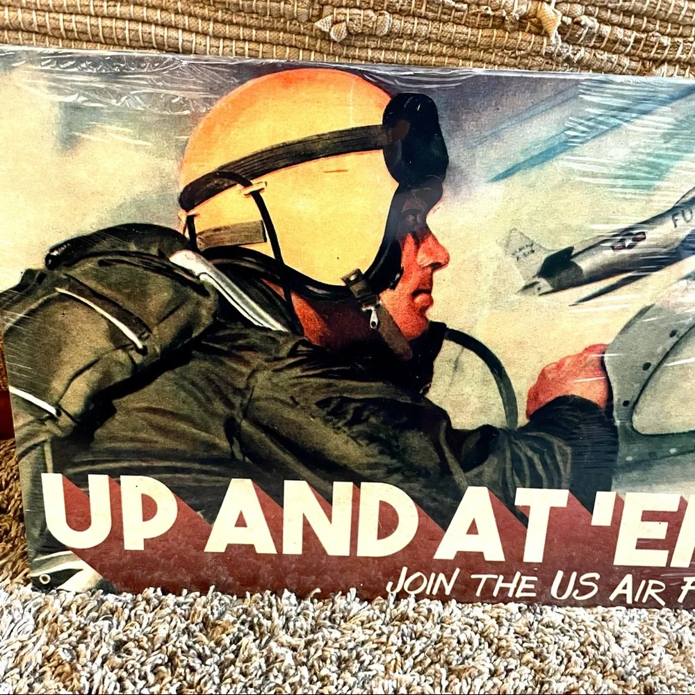 NEW Heavy Duty Steel Up And At ‘Em Join The US Air Force Metal Sign